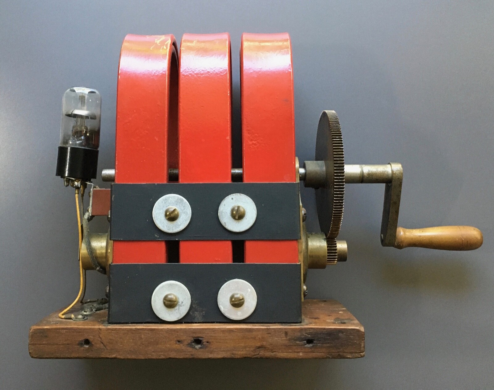 Vintage Working 3 Bar Hand Crank Electricity Generator w/ Cathode Tube eBay