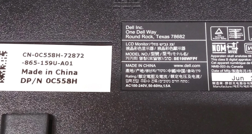 ⭐️⭐️⭐️⭐️⭐️ Monitor Dell SE198WFPf 19" - Image 3 of 4