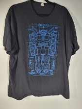 Voltron Robot Blueprint SchematicBlack Shirt SZ LG/XL See Pictures.