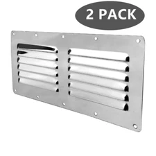2 Pack Stainless Steel Stamped Louvered Vent Air Grill Cover Ventilation 