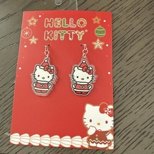 NEW NWT Hello Kitty Dangle Christmas Earrings