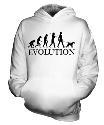 AIREDALE TERRIER EVOLUTION OF MAN KINDER HOODIE JUNGEN HOODY MÄDCHEN HUND WASSERSEITE