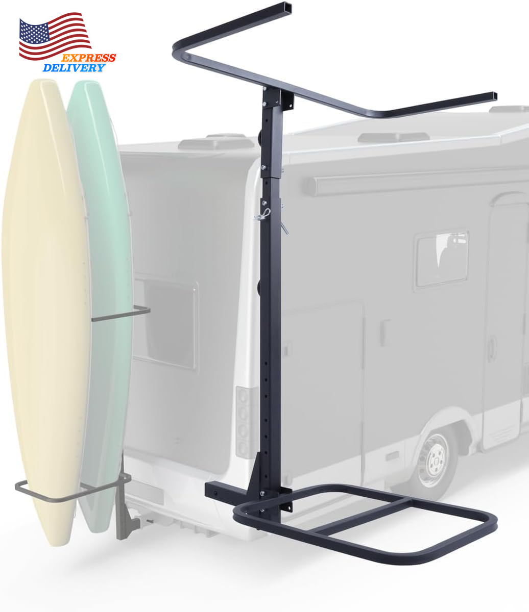 Upgraded Kayak Rack for RV Truck SUV Hitch-Mounted Kayak Carrier