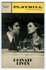 Rare 1970 PRIVATE LIVES at Billy Rose Theatre BROADWAY Playbill! Tammy GRIMES!