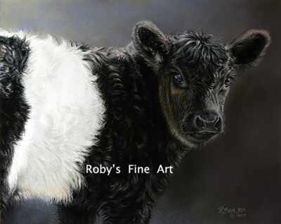 Limited Edition Belted Galloway Calf ''Double Stuff'' Art Print By Roby Baer PSA