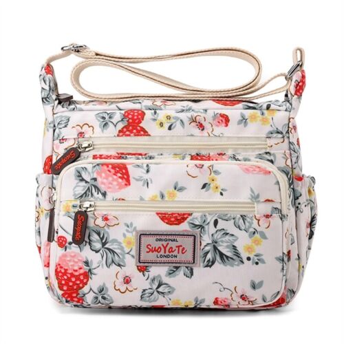 Large Capacity Crossbody Bag for Women Flower Print Shoulder Bag Handbag Purse - Picture 16 of 16