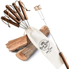 Smores Sticks | Set of 6 Marshmallow Roasting Sticks | Extendable Stainless S...