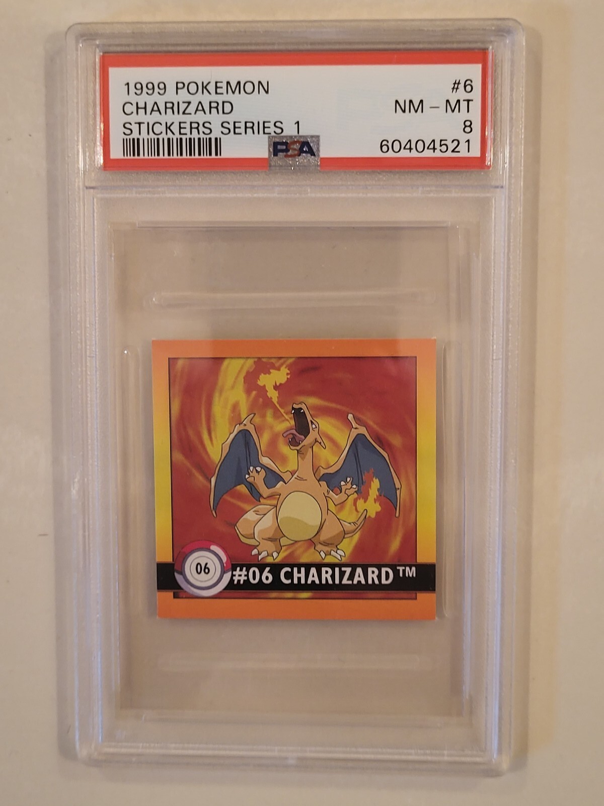 1999 1st Gen PSA 8 NM-MINT Charizard # 06 Artbox Stickers Series 1 Pokemon Card