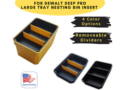 FOR DEWALT Deep Pro Cases - LARGE TRAY Nesting Bin Insert W/Removable Dividers