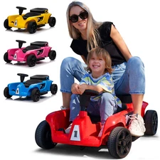 Pink/Yellow/Blue/Red 24V Battery 2-Seater Kids Ride On Car Go Kart Gift Music,RC