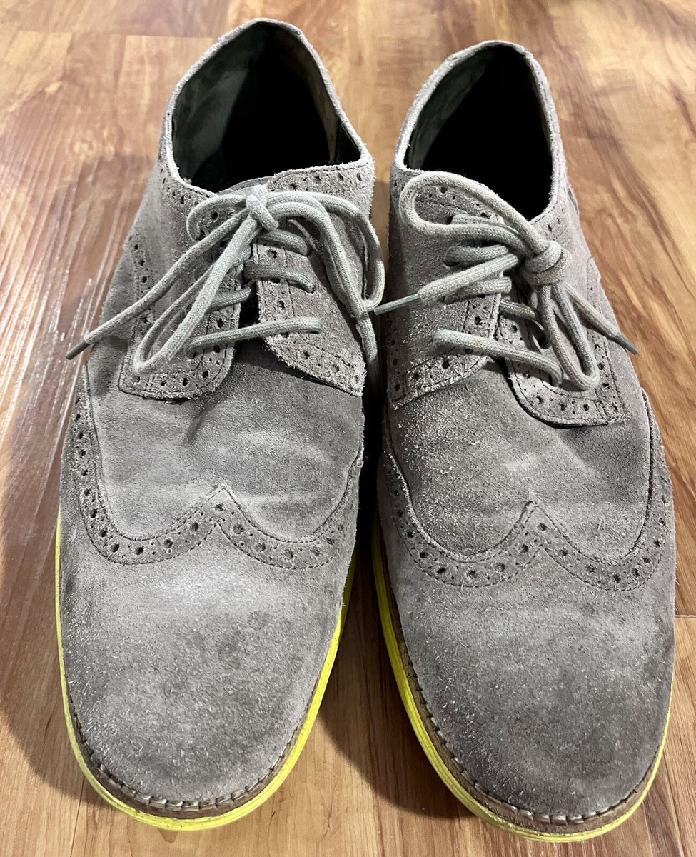 COLE HAAN Lunargrand Wingtip Suede Oxford Grey Volt Casual  display picture 2