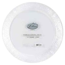 Lillian Tablesettings Round Pebbled Tray Clear 13.5" 2 per pack