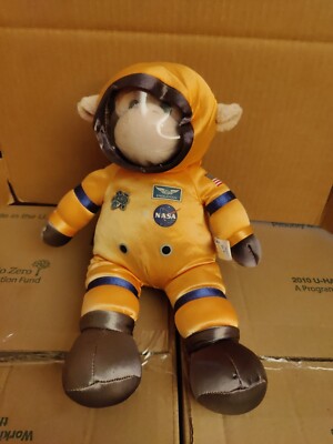 NASA Space Shuttle California Science Center Monkey Astronaut Plush 14'' Orange
