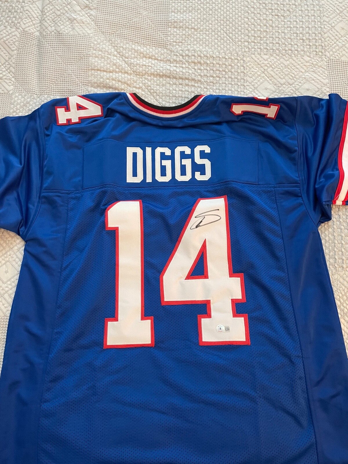 Stefon Diggs Autographed Signed Buffalo Bills / Blue Custom Jersey Beckett Sticker 