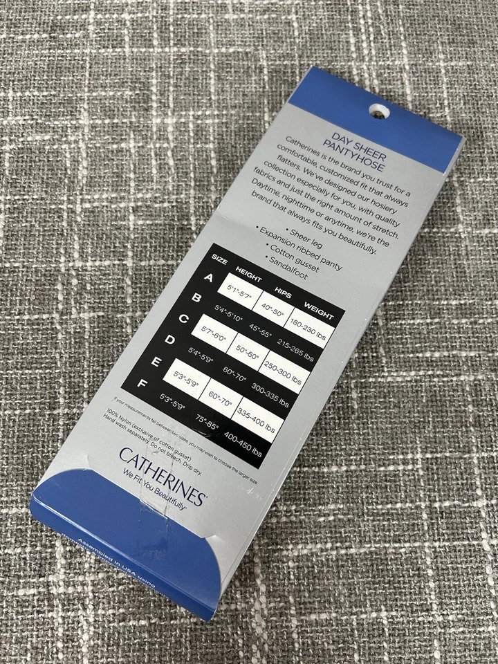Pantimedias transparentes Catherine's Day talla grande C café nuevas hasta 6'0" y 300 libras Foto 3 de 4