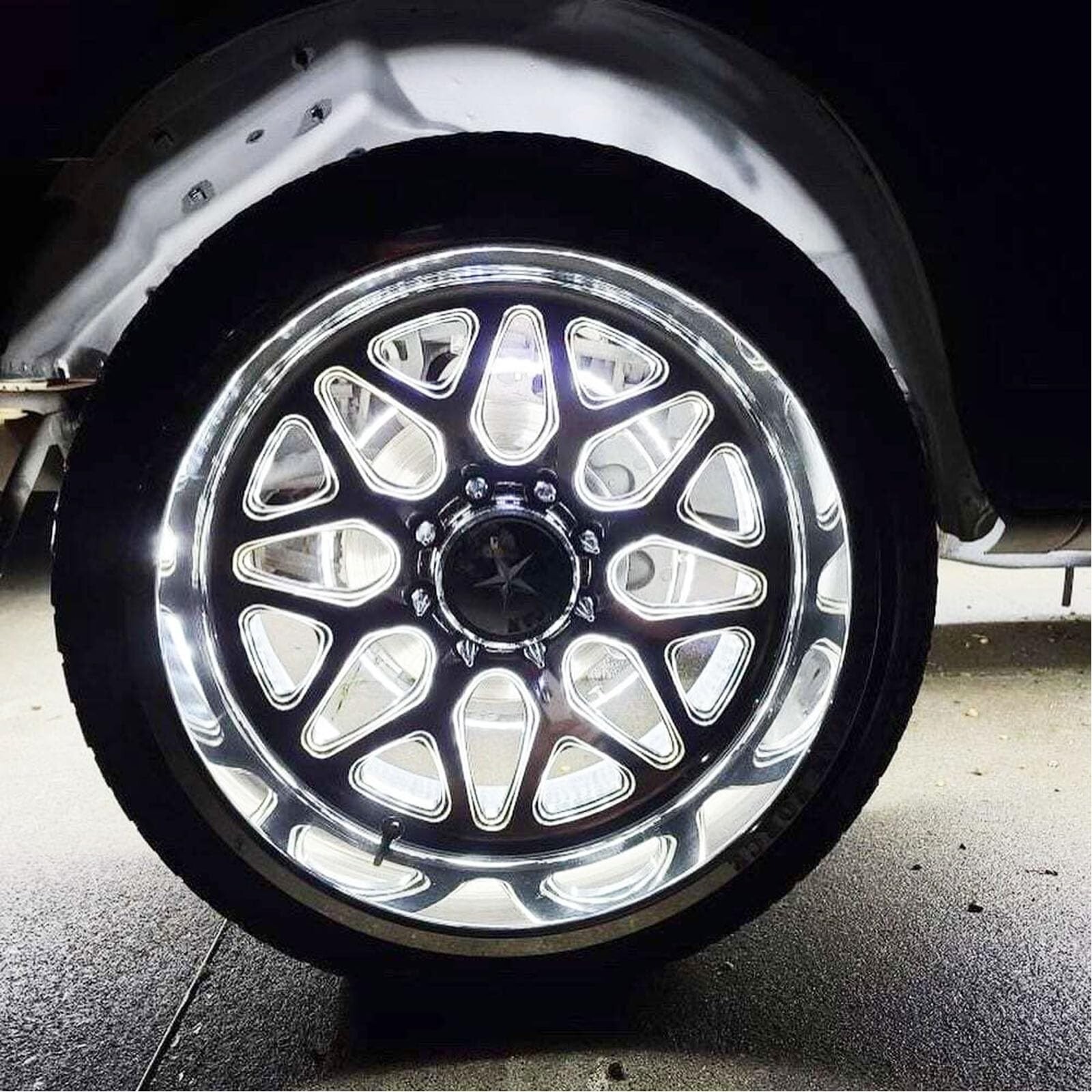 15.5in Pure White Wheel Ring Lights,576Leds Double Row Super Bright Wheel Rim...