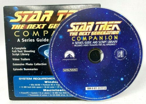 Star Trek The Next Generation Companion 1999 série CD-ROM guide bibliothèque de scripts - Photo 1/3