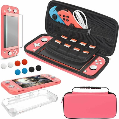 Carrying Case Switch Lite Nintendo Accessories Bundle Pack Pink Coral 4 In 1 New Ebay