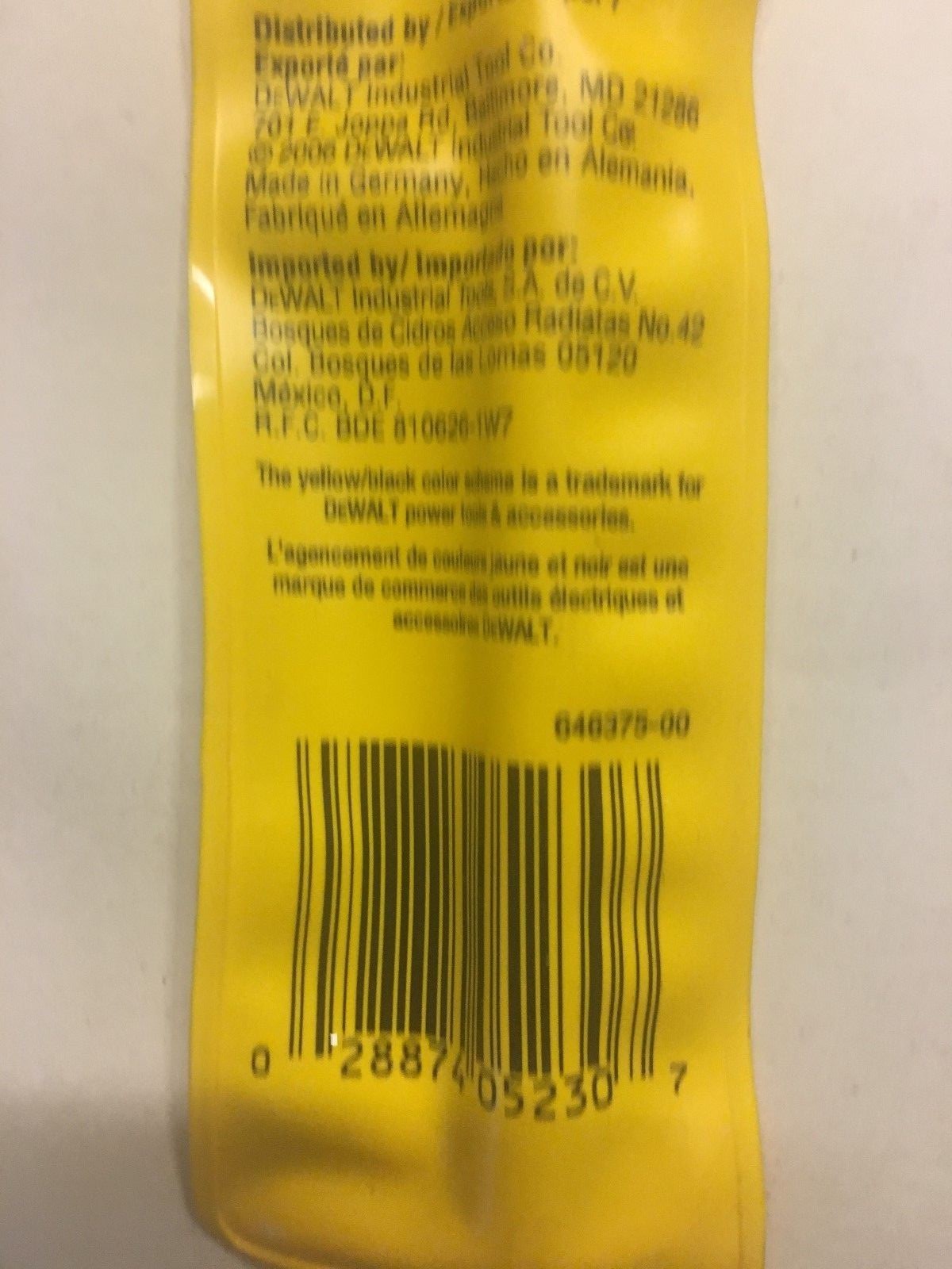 DW5230 DEWALT 3/8" CARBIDE HAMMER DRILL BIT 6" long, no spin shank 2