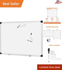 Magnetic Whiteboard 36x48-inch with Silver Aluminum Frame - Wipe Clean  Durable
