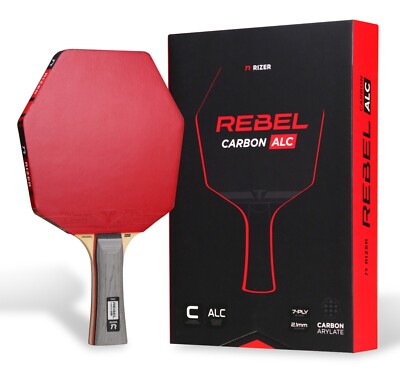 RIZER Rebel Carbon ALC - Ping Pong Racket - Table Tennis Paddle (7-ply Carbon)