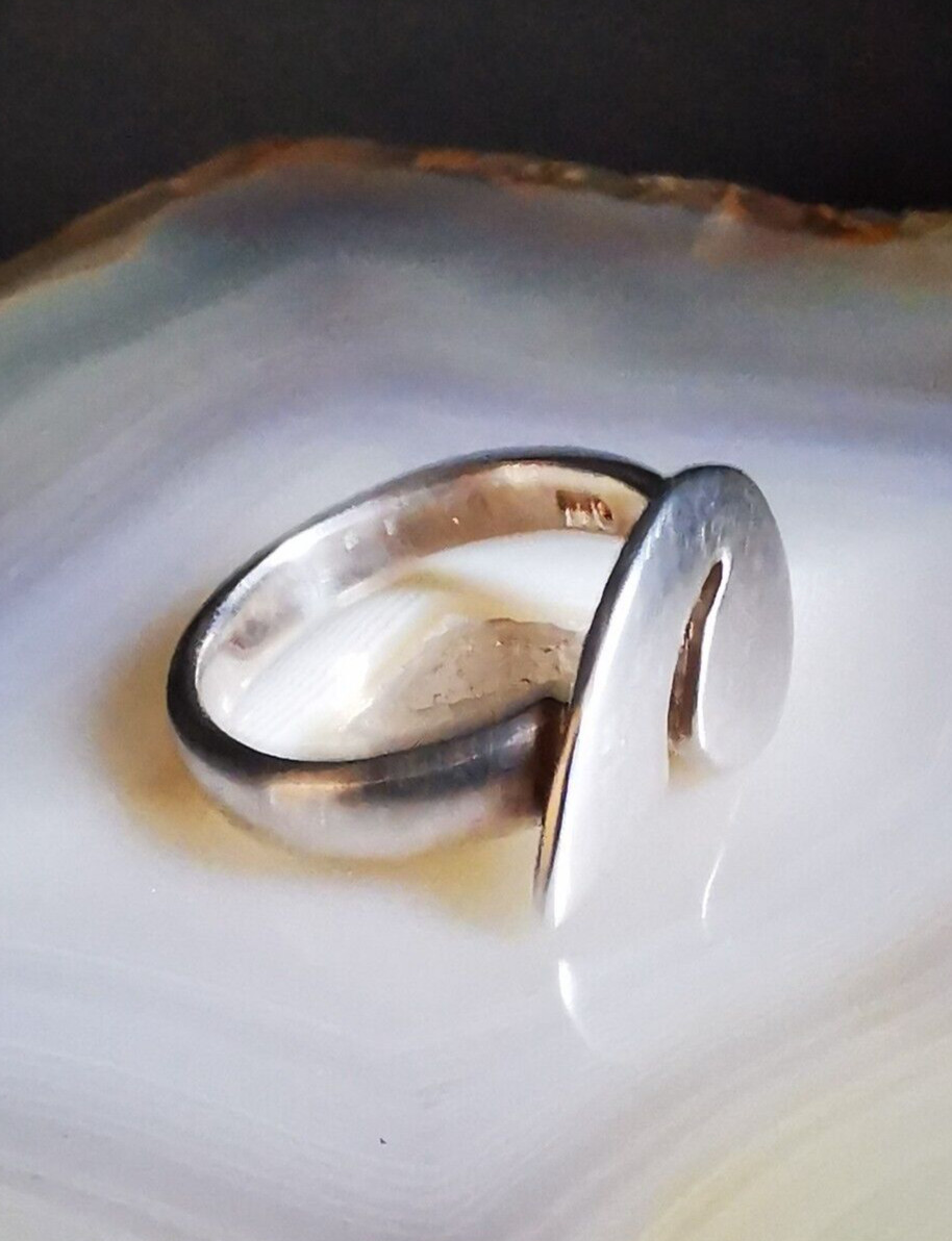 Ring Silver 925 Openwork Asymmetrical Modern Vers… - image 3