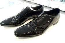 'Pre-owned' - PRADA Patent Leather Oxford Shoes Black - Size 10 