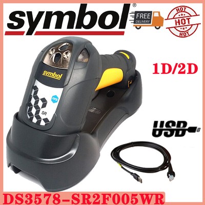 Symbol Zebra DS3578-SR 1D/2D Barcode Scanner Bluetooth Reader USB Kit W/ Cradle