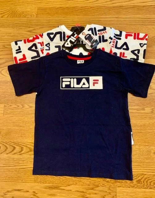 Fila 2-pack Kids Sports Logo Blue /White Cotton T-Shirt Pick Style / Sz TINI {&} - Image 2 of 4