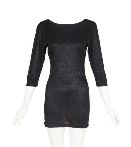 black knitted dress Black Open Twist Back Midi Bodycon Jumper Dress main image 1