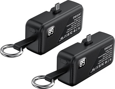 2-Pack 5000mAh Ultra-Compact, Lightweight Portable Power Banks, Versatile USB-C
