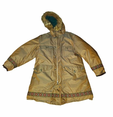 Vintage 70s S.E. Woods Falcon Brand Canadian Down Arctic Parka Fur trim Sz LG  - product listing photo
