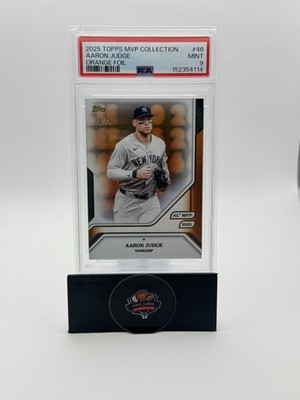 2025 TOPPS MVP COLLECTION AARON JUDGE #46 ORANGE FOIL 10/25 - PSA 9