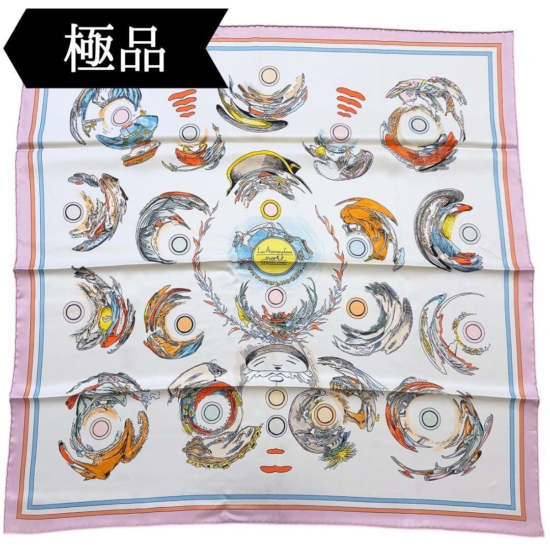 Hermes Authentic Silk Scarf Les Anamorphoses Carre 70 Multicolor From Japan