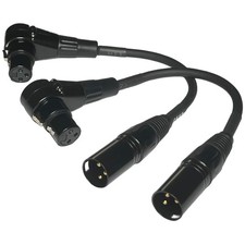 2 Pack CESS-041 Right Angle Female to Straight Male XLR Plug Cable 3-Pin