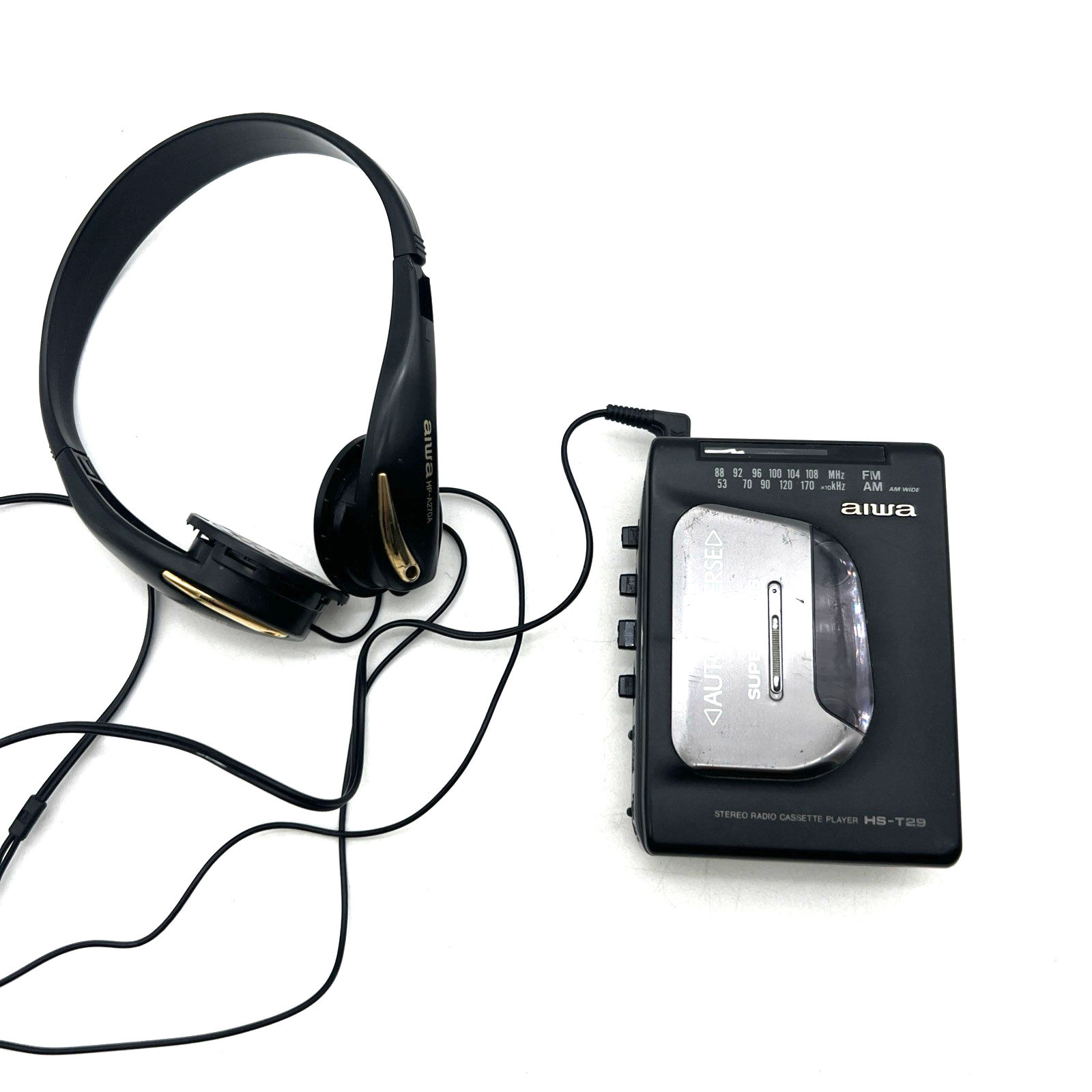 Vintage AIWA HS-T29 Stereo Radio Cassette Player AM/FM  + Headphones For Parts