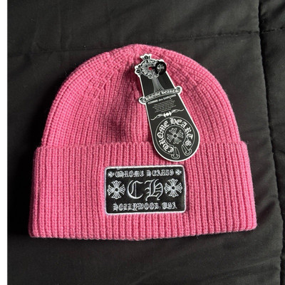 Chrome Hearts Pink Beanie Wrestling Hat with Patch and Tag