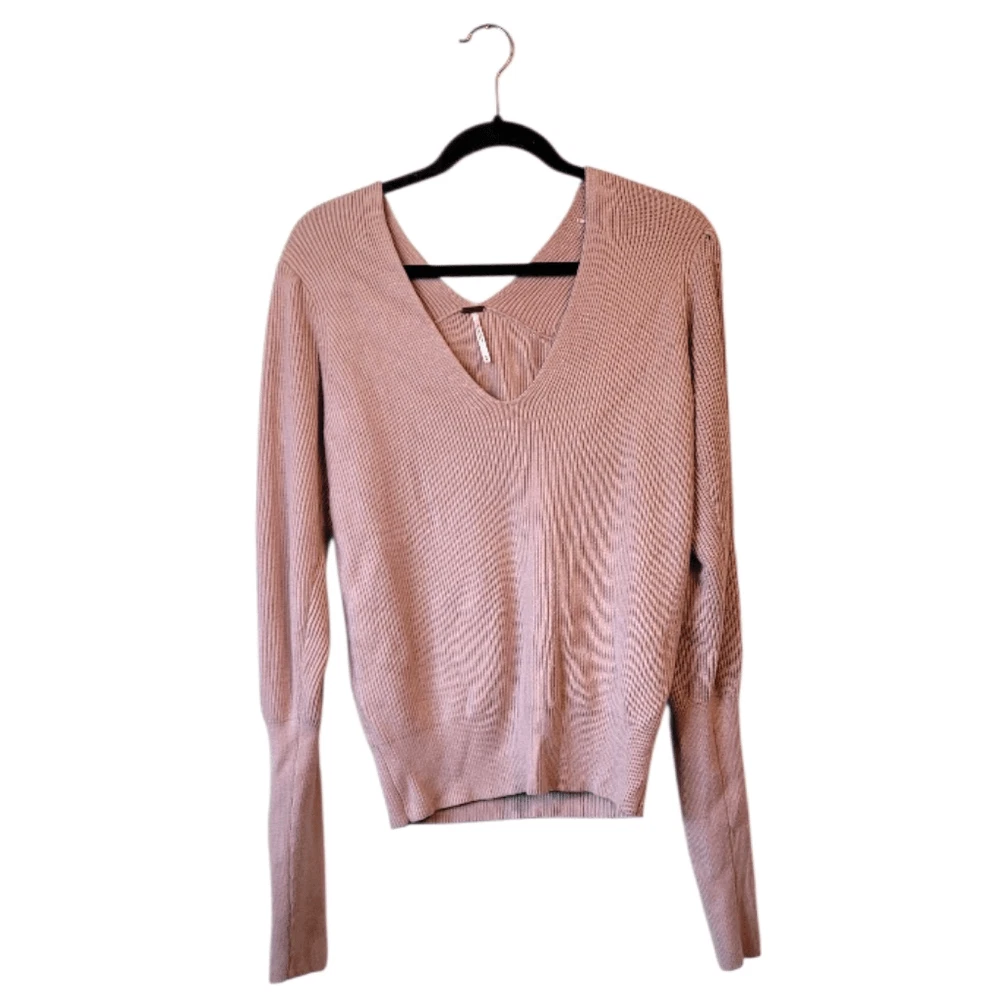 Free People Women's Light Pink Cashmere Blend Sweater Size M