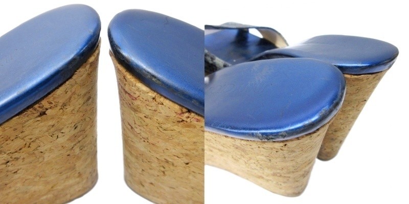 Rare Jimmy Choo Python Leather Platform Wedge San… - image 9