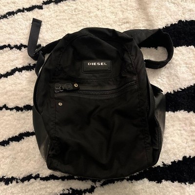 Diesel Men Black Backpack 1978 Simple design Vintage Luxury Stylish Casual Italy
