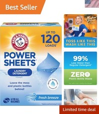 Power Sheets Laundry Detergent - Fresh Breeze Scent, 60ct, Eco-Friendly Solution