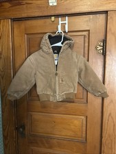 Carhartt size XXS 4 5 Kids Duck Active Jacket Canvas Distressed Lined