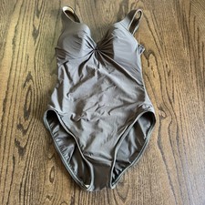 Miraclesuit Womens Solid Olive Green Underwire One Piece Swim Suit Size 12
