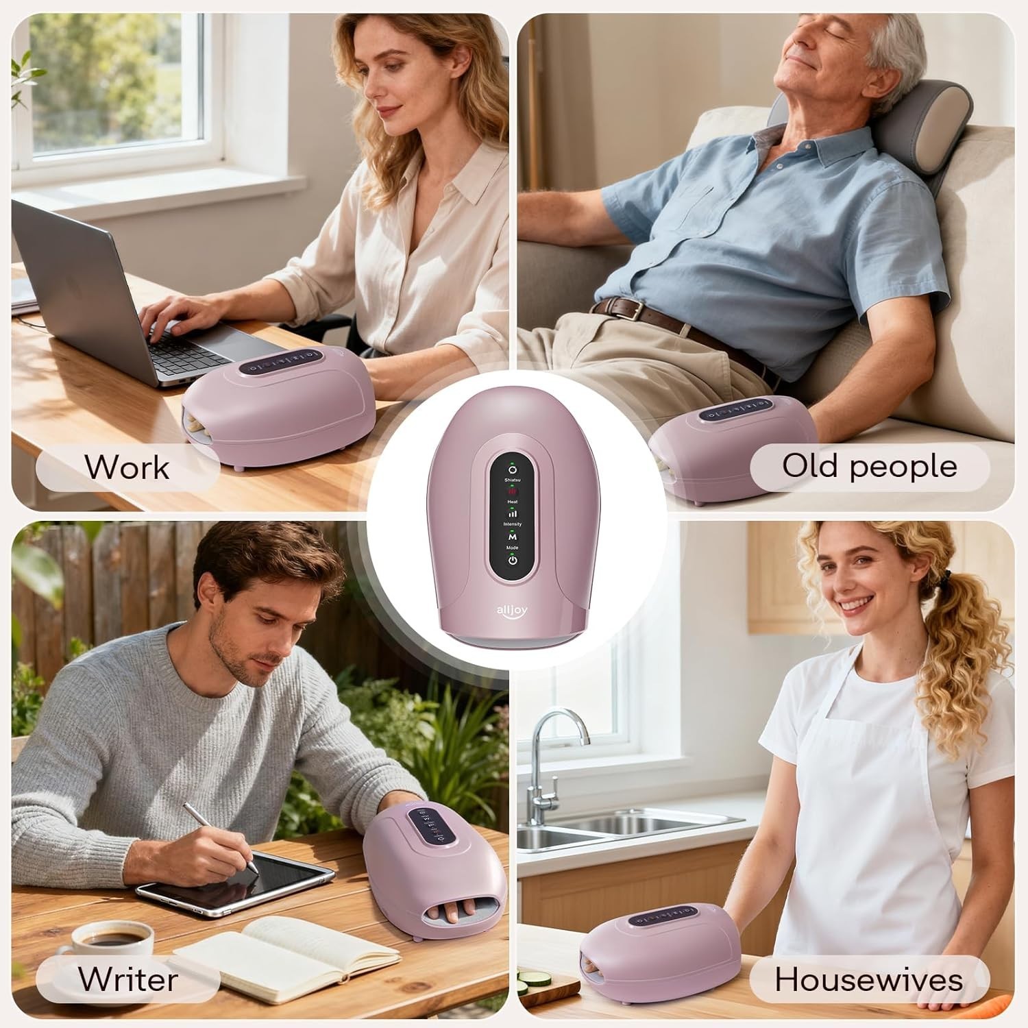 Cordless Roller Kneading Hand Massager for Arthritis and Carpal Tunnel Relief