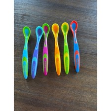 Baby Lot of 6 Nuby Fun Grip Weaning Spoons Multi Color