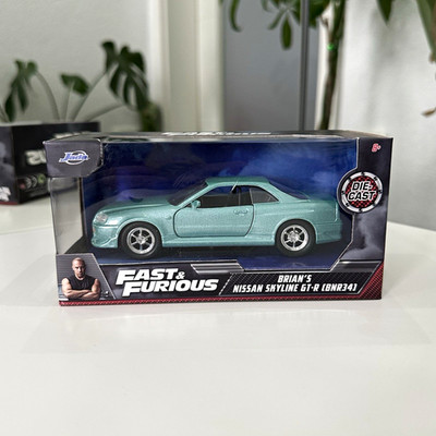 Jada Fast & Furious Brians Nissan Skyline GT-R (R34) 1:24 Diecast Türkis mit OVP