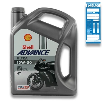 4L SHELL Advance 4T Ultra 15W-50 SP MA2 Motoröl 4-Takt Motorradöl Vollsynthetik