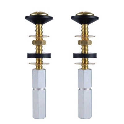 2 Pack Toilet Tank To Bowl Bolt Kits Heavy Duty Solid Brass Extra Long Nuts