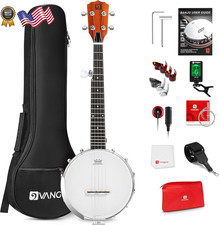 Vangoa 5 String Banjo 26 Inch MINI Travel Banjo Beginner Kit with Remo Head