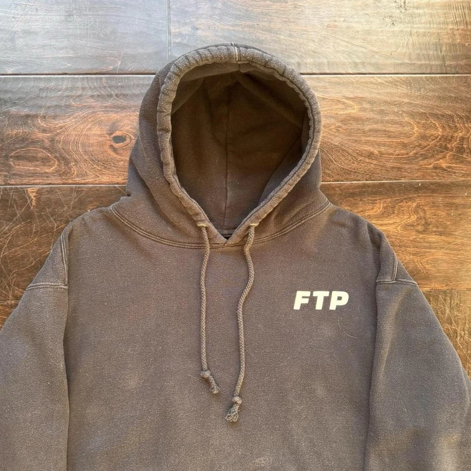 Sudadera con capucha FTP 2017 azul marino sobre blanco con logotipo grande usada Suicide Boys Foto 3 de 4